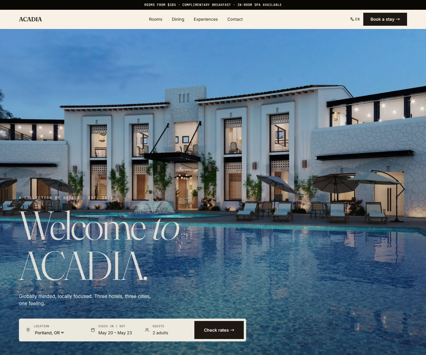 ACADIA — Hotel Collection — built with Go2Run AI